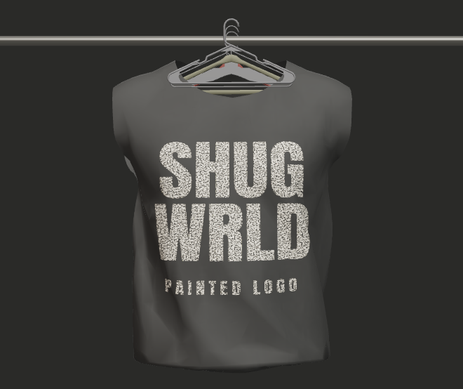 Shug Wrld Distressed Tank on a hanger